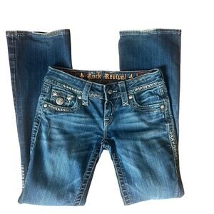 Low Rise Rock Revival Jeans Size 27 Celine Boot Cut Sequin Studded